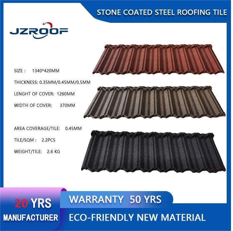 CE Classic Roof Tile Galvanized Steel Heat Insulation Stone Coated Metal Roof